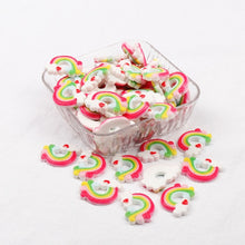 Load image into Gallery viewer, IBOWS Flat Back Rainbow Resin Rainbow Cloud Cabochons Resin DIY Hair Bows Clips Embellishment Accessories Crafts Resin 10pcs