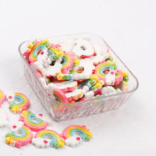 Load image into Gallery viewer, IBOWS Flat Back Rainbow Resin Rainbow Cloud Cabochons Resin DIY Hair Bows Clips Embellishment Accessories Crafts Resin 10pcs